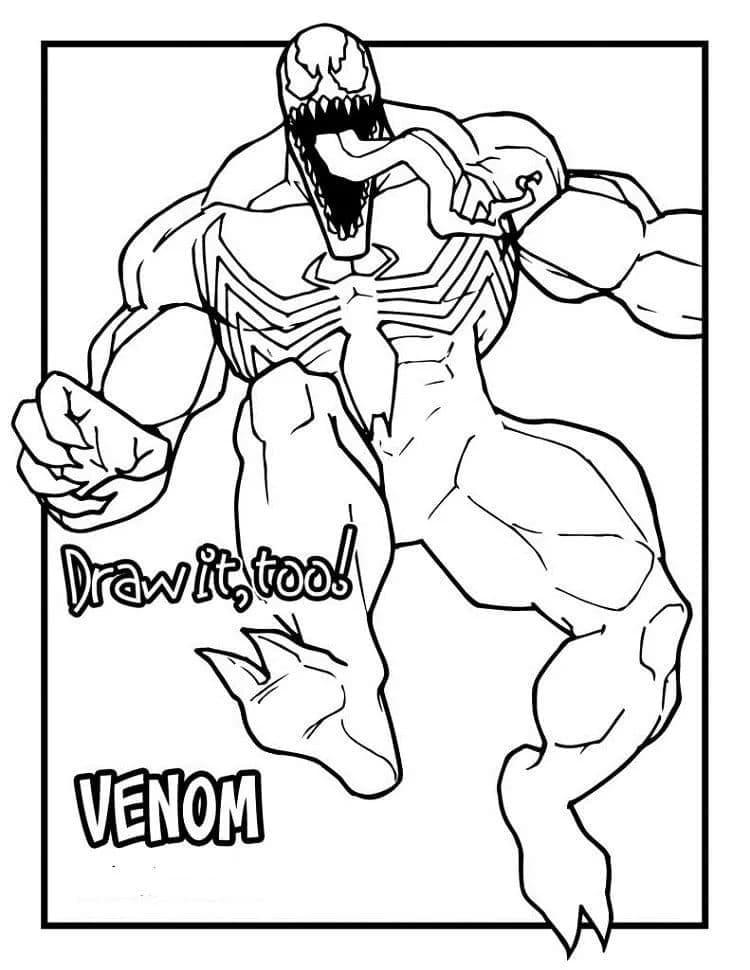 Desenhar Venom fácil para imprimir grátis para colorir