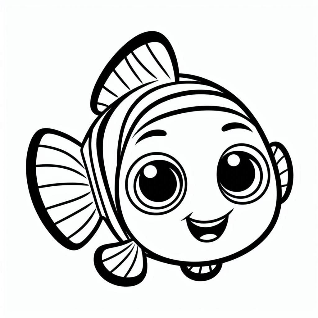 Desenhos de Desenhar o Nemo fácil para colorir