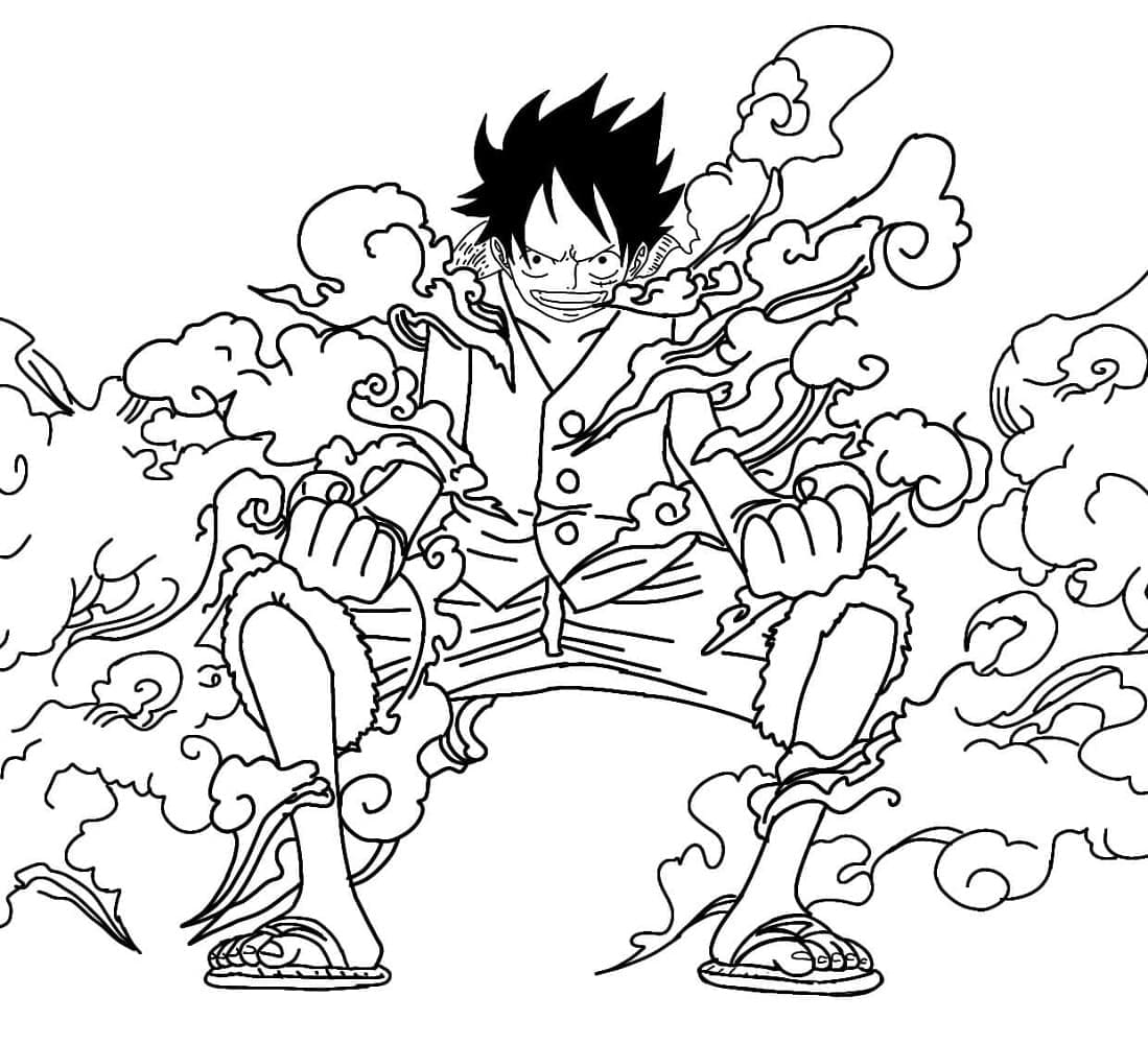 Desenhe Luffy Gear 2 One Piece Grátis para colorir