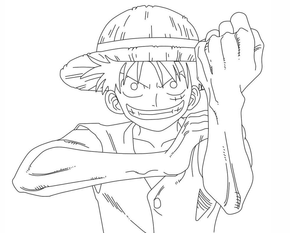 Desenhe Luffy Lutando para colorir