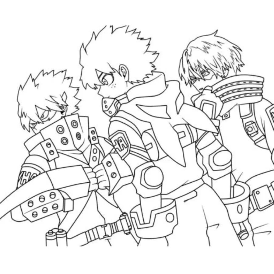 Desenhe My Hero Academia 1 para colorir