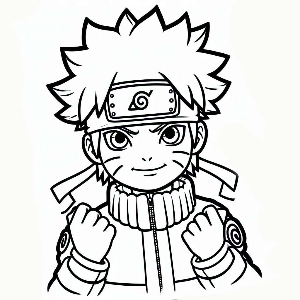 Desenhe Naruto feliz para colorir