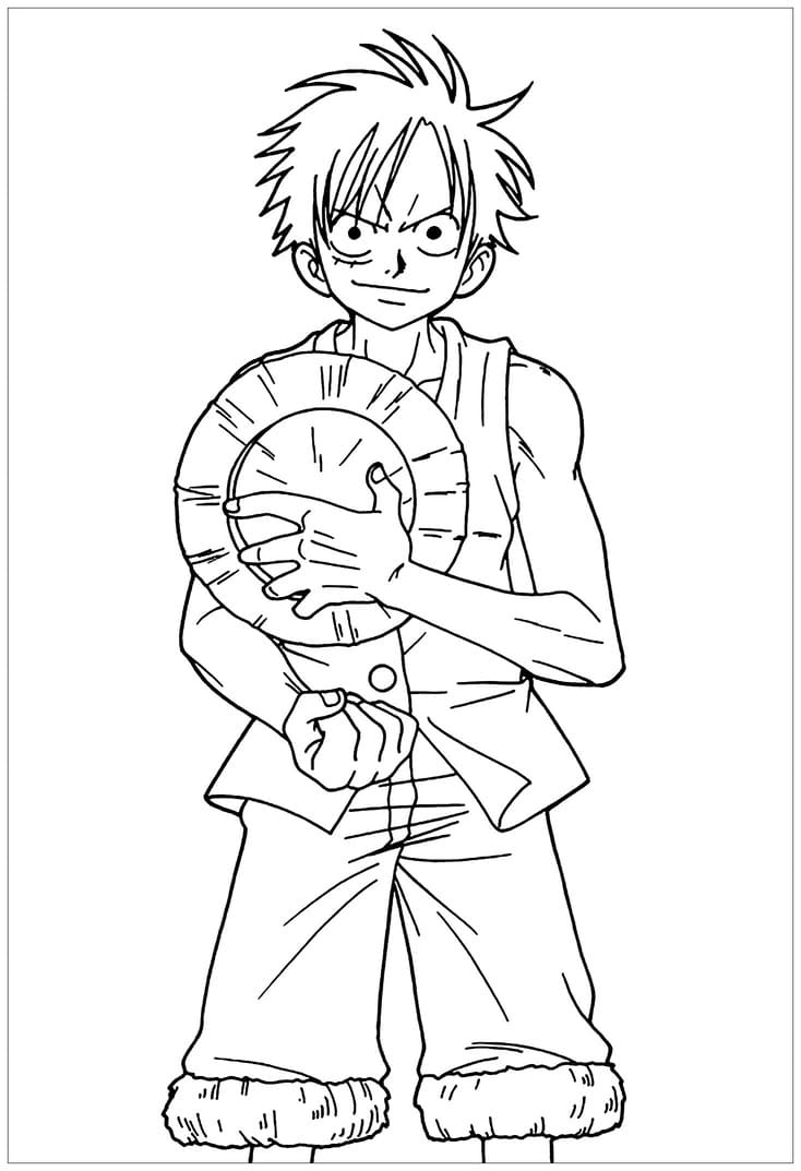 Desenhe One piece Luffy muito fofo para colorir