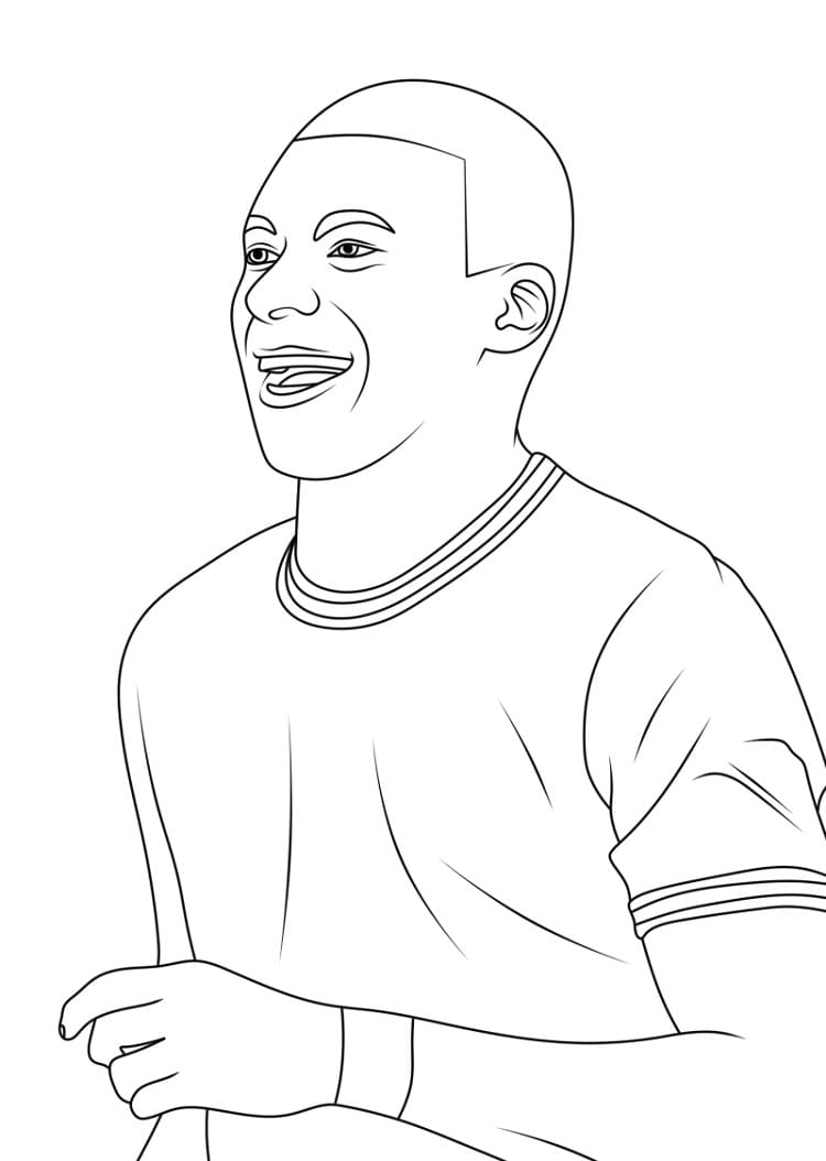 Desenhos de Desenhe o Kylian Mbappe feliz para colorir