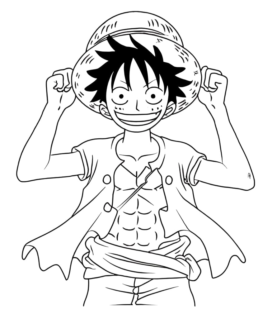 Desenhe o Luffy Sorridente para colorir