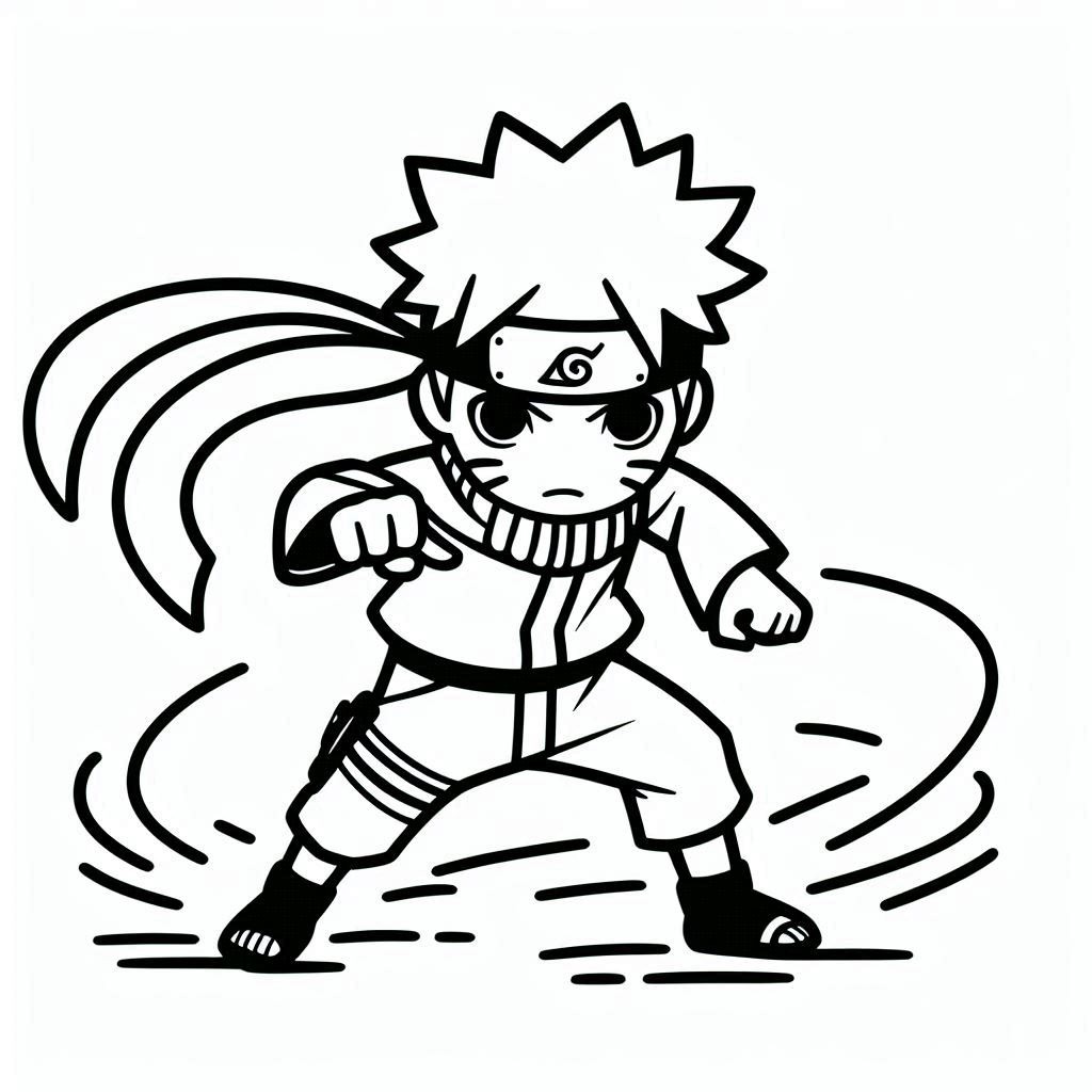 Desenhe o Naruto bem básico para colorir