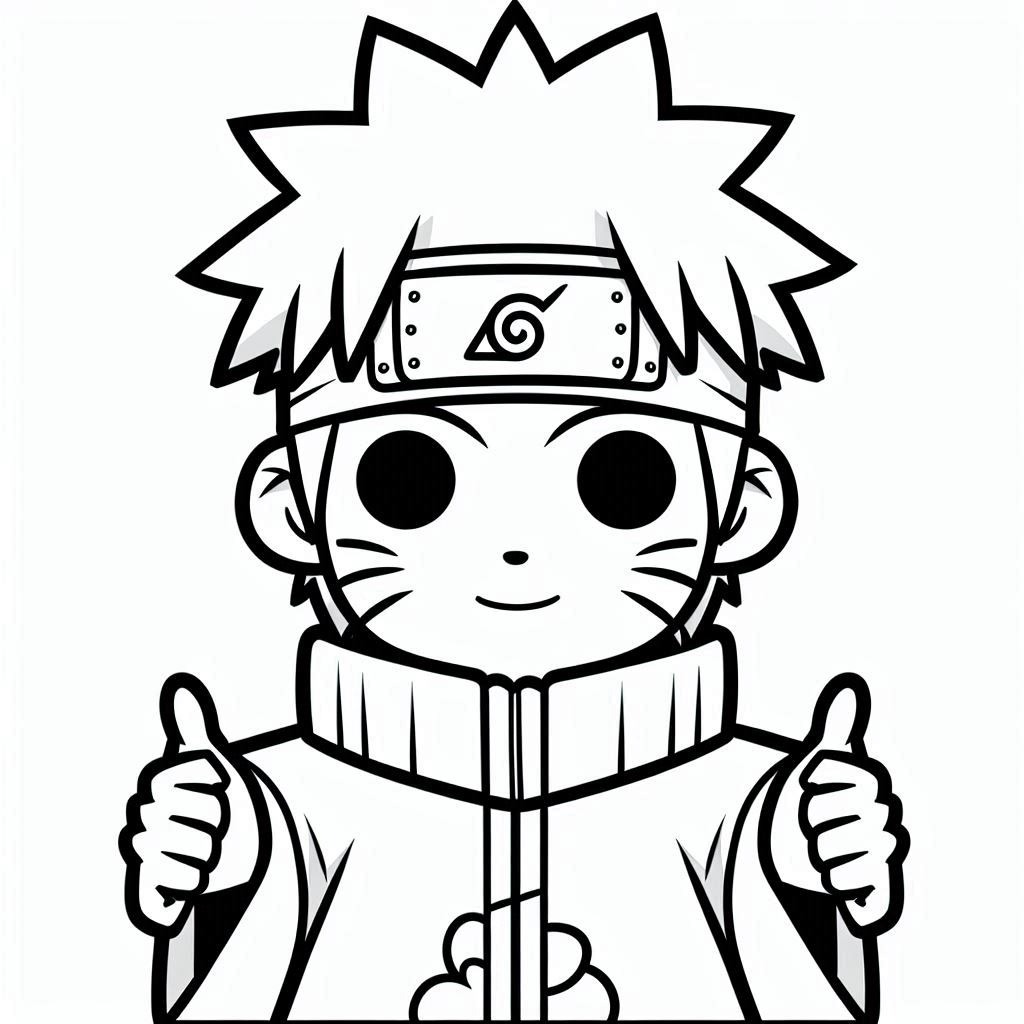 Desenhe o Naruto muito feliz para colorir