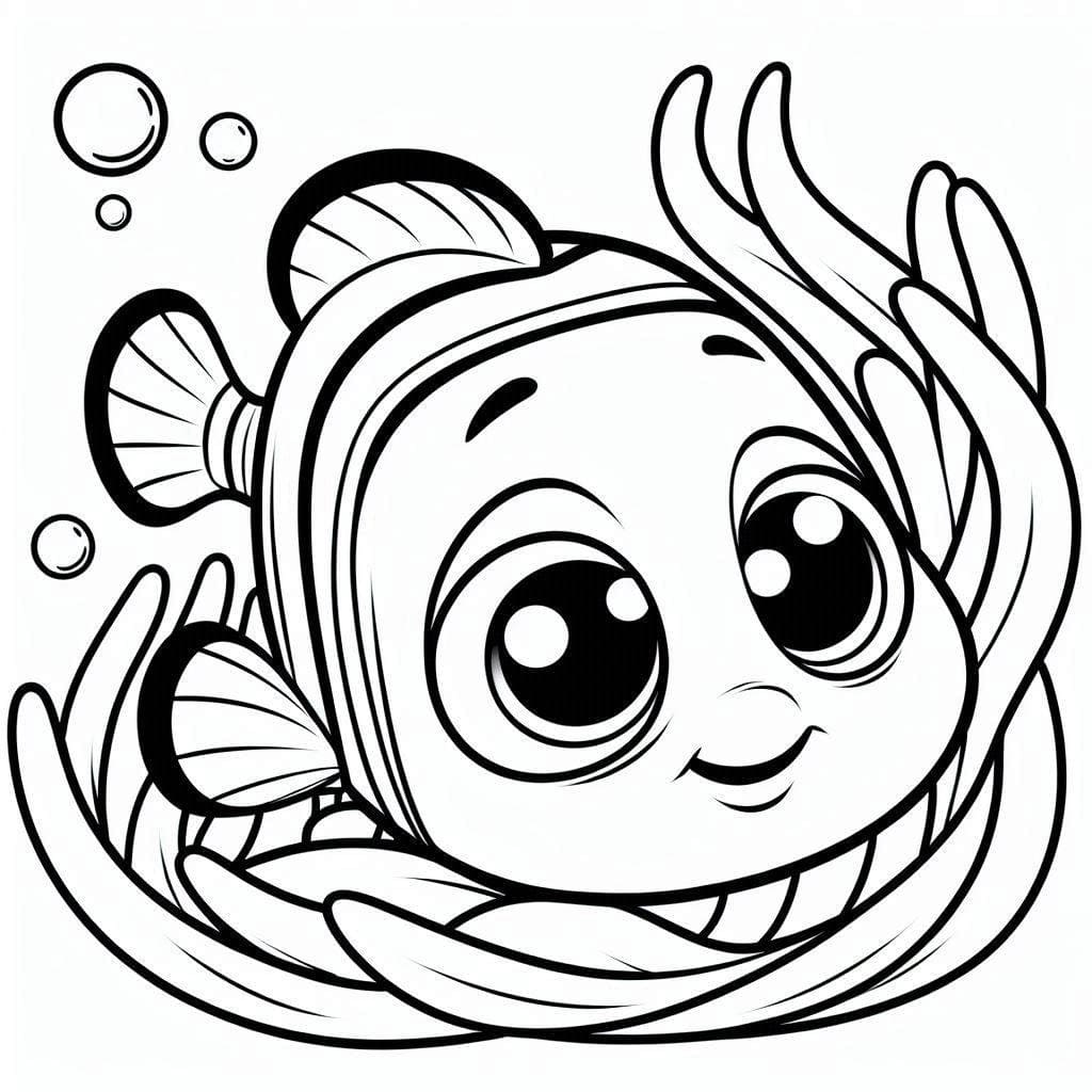 Desenhos de Desenhe o Nemo feliz para colorir