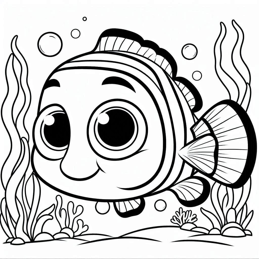 Desenhos de Desenhe o Nemo fofo para colorir