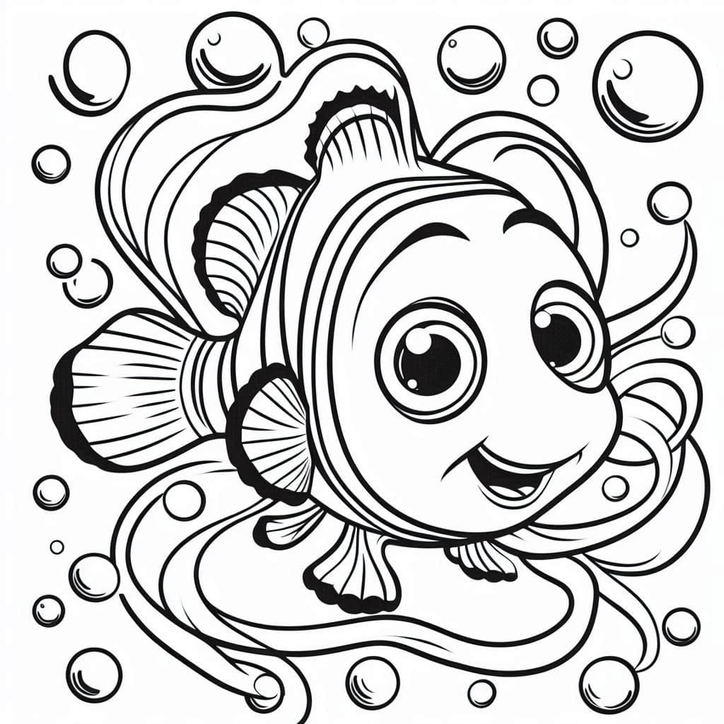 Desenhos de Desenhe o Nemo simplesmente para colorir