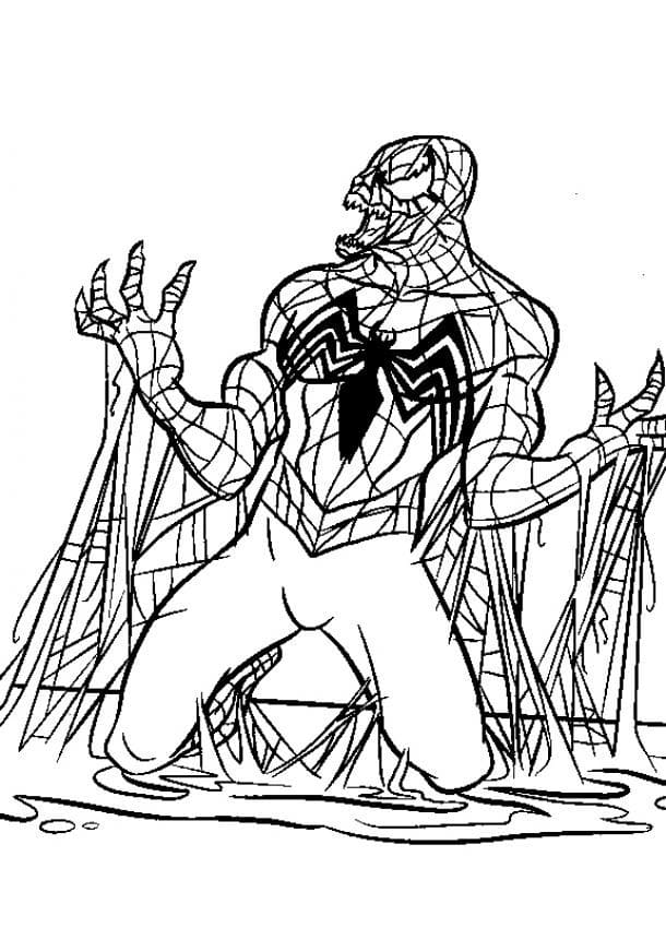 Desenhe o Venom do Homem Aranha para colorir