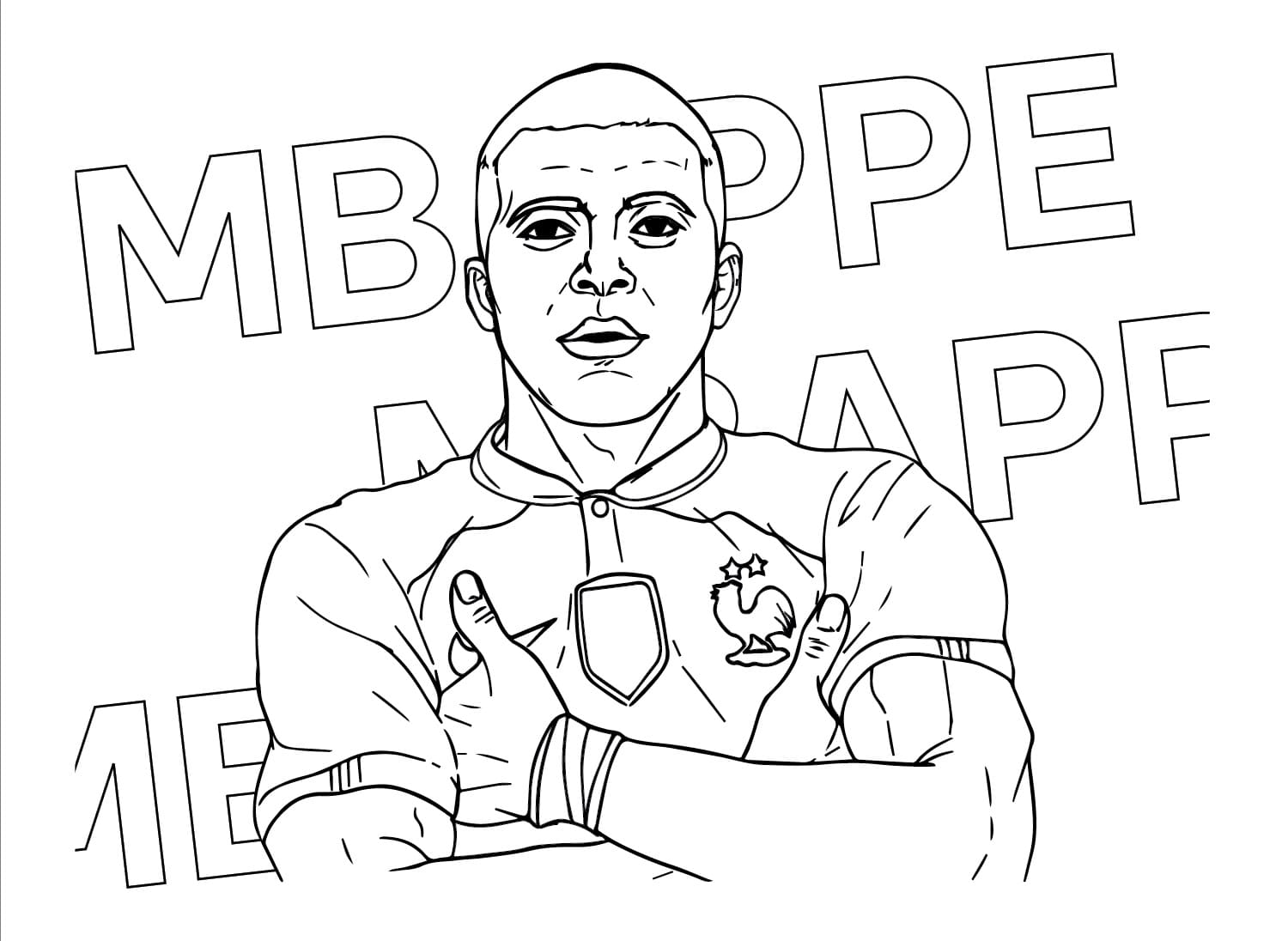 Desenhos de Desenhe o famoso jogador de futebol Kylian Mbappe para colorir