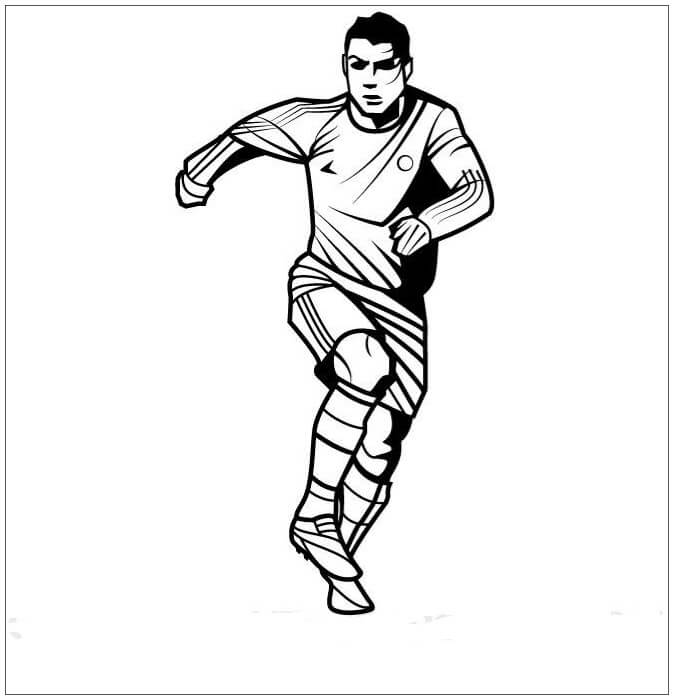 Desenho Cristiano Ronaldo Correndo para colorir