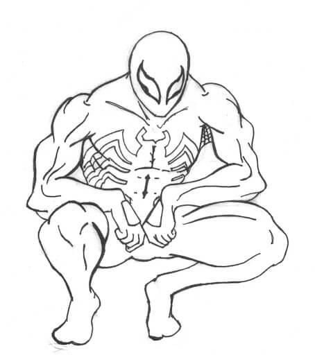 Desenho Venom Spiderman para colorir