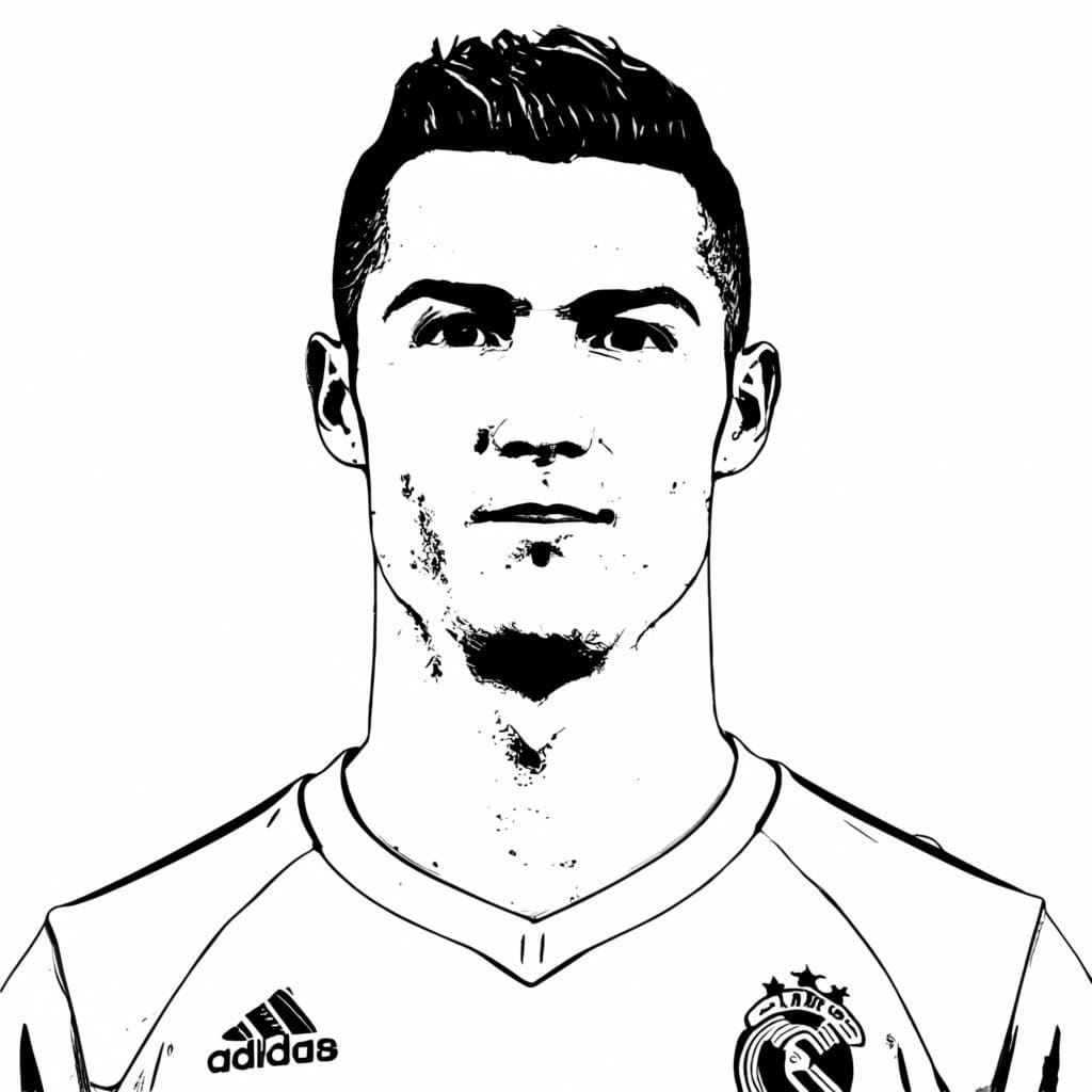 Desenho de Cristiano Ronaldo para colorir