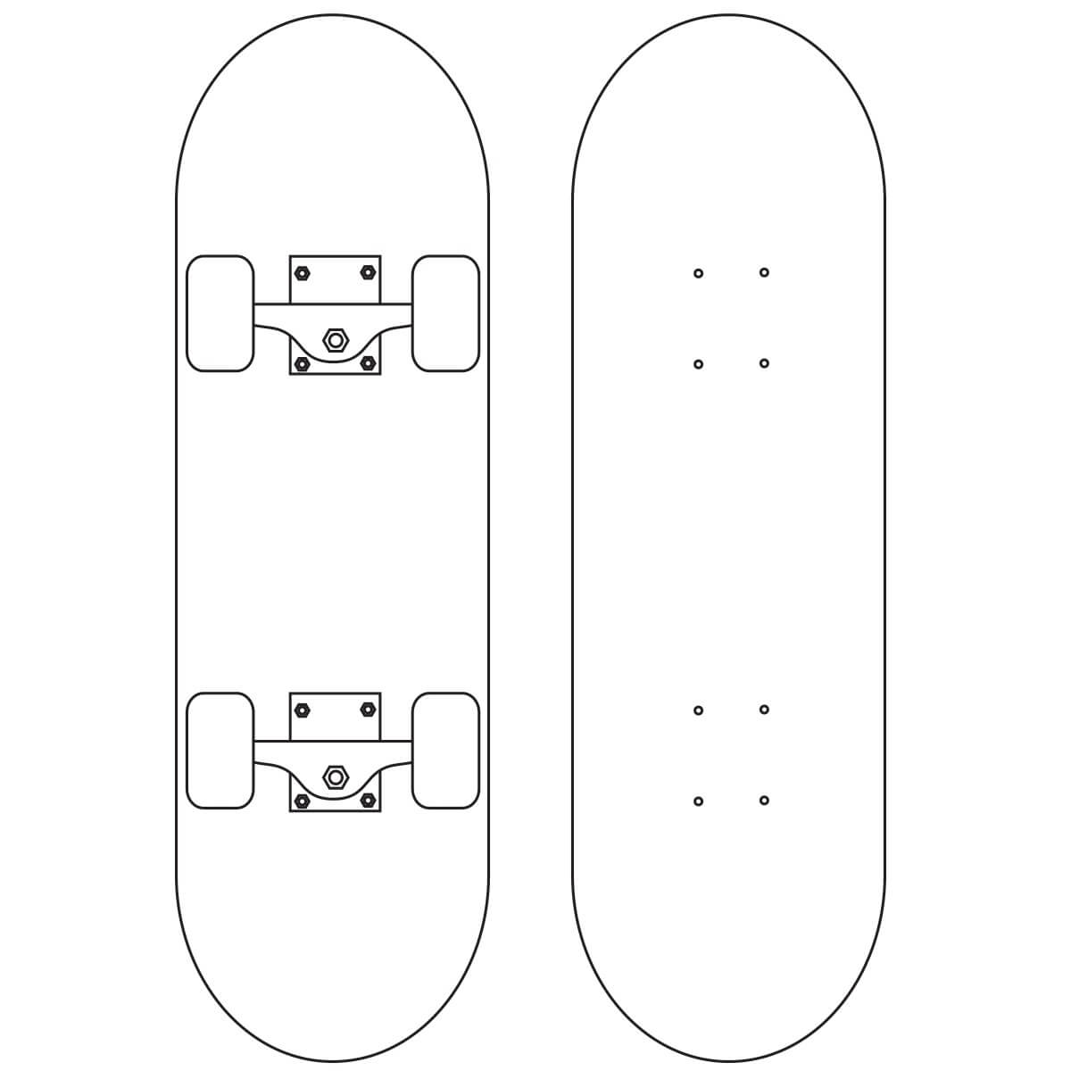 Desenhos de Dois Skates para colorir