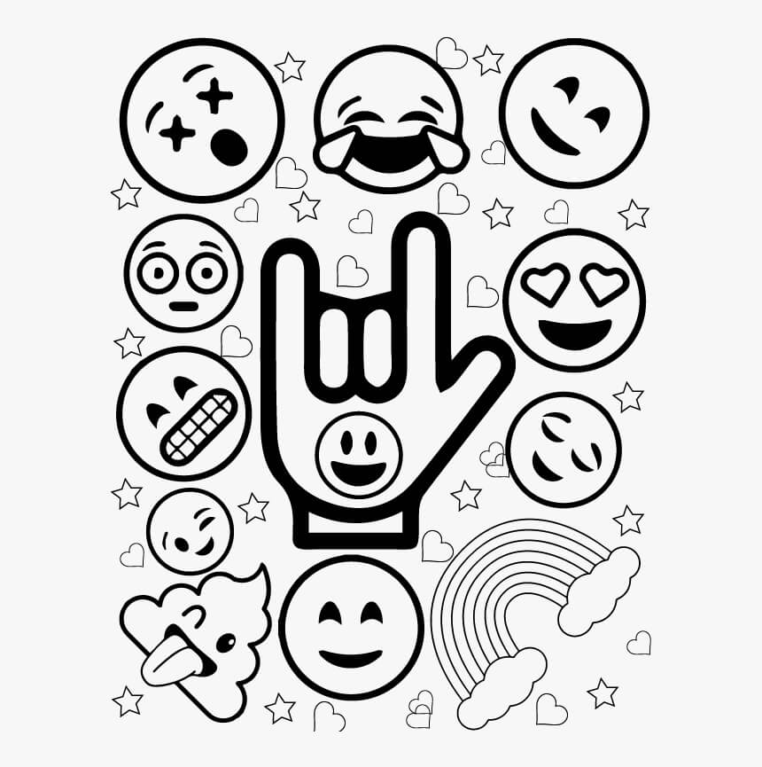 Desenhos de Emoji Básico para colorir