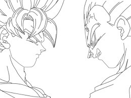 Desenhos de Enfrentar Goku e Vegeta para colorir