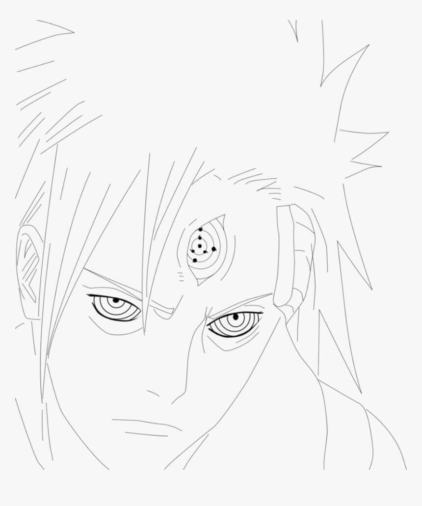 Enfrente Madara e o Terceiro Olho para colorir