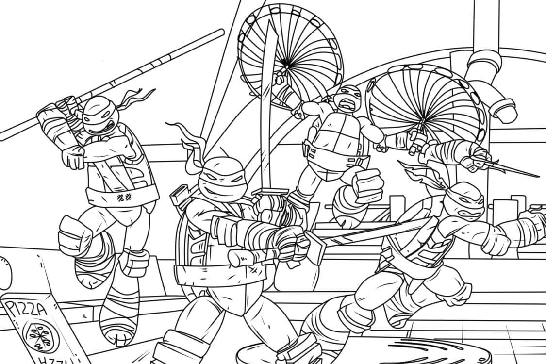 Desenhos de Equipe Tartaruga Ninja para colorir