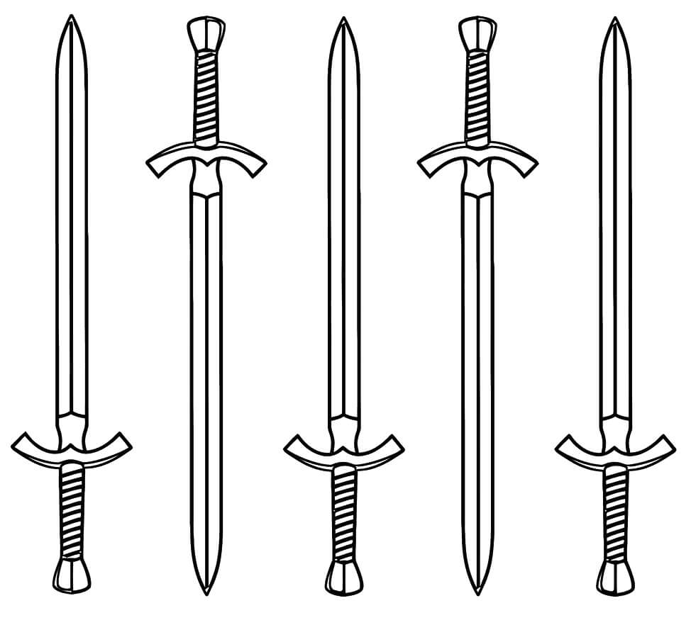 Desenhos de Espada Cinco para colorir