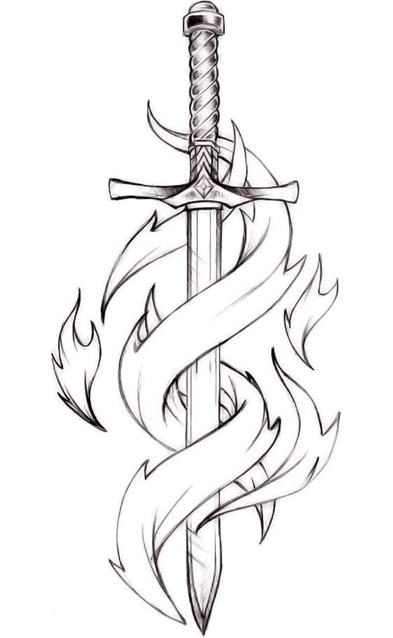 Desenhos de Espada de Poder para colorir