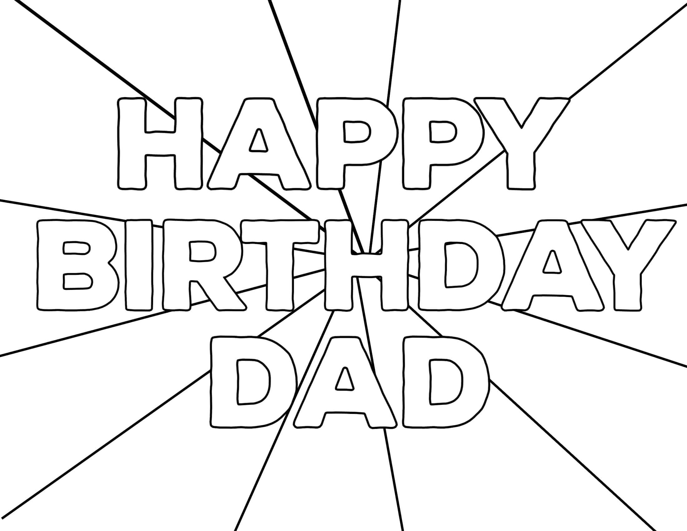 Desenhos de Feliz Aniversário Papai para colorir