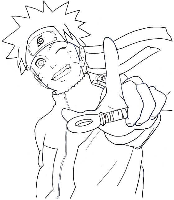 Desenhos de Naruto Feliz para colorir