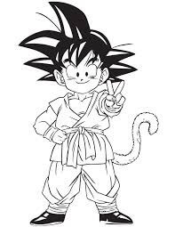 Desenhos de Garoto Goku Diga Oi para colorir