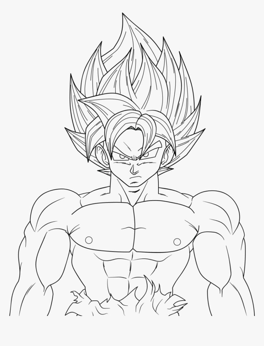 Desenhos de Goku Forte para colorir