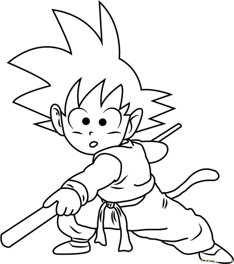 Desenhos de Goku Infantil Básico para colorir