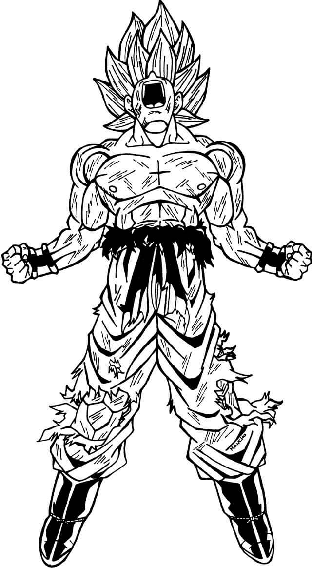 Goku Irritado 1 para colorir