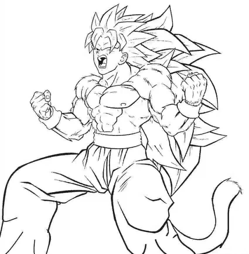 Desenhos de Goku Irritado para colorir