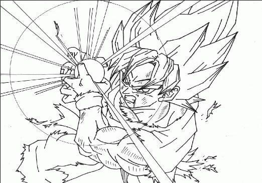 Desenhos de Goku Kamehameha para colorir