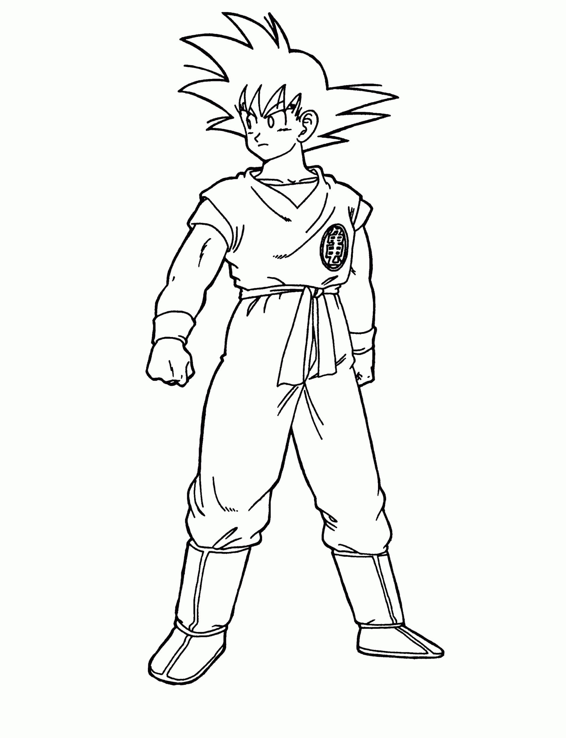 Desenhos de Goku Normal para colorir