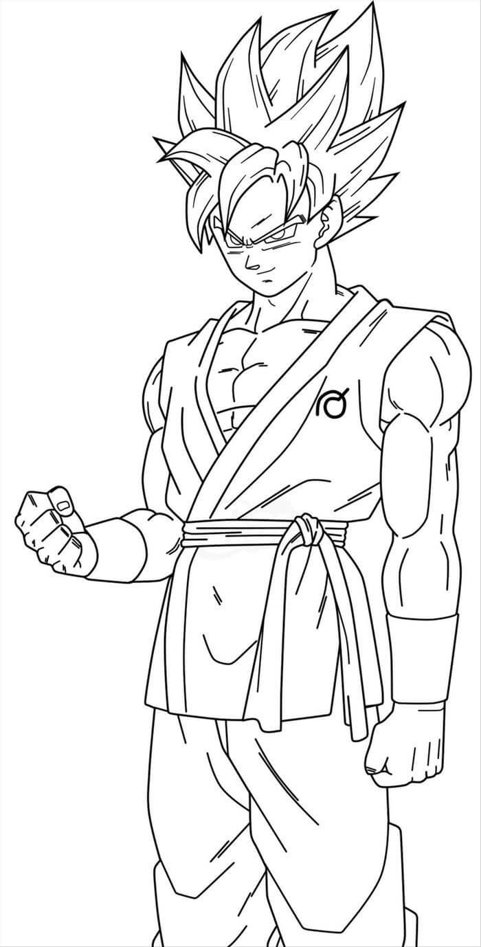 Goku Sorrindo para colorir