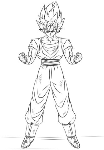 Desenhos de Goku Super Saiyan para colorir