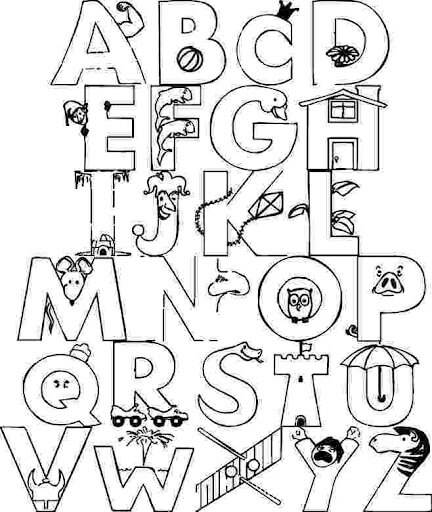 Desenhos de Grande Alfabeto ABC para colorir