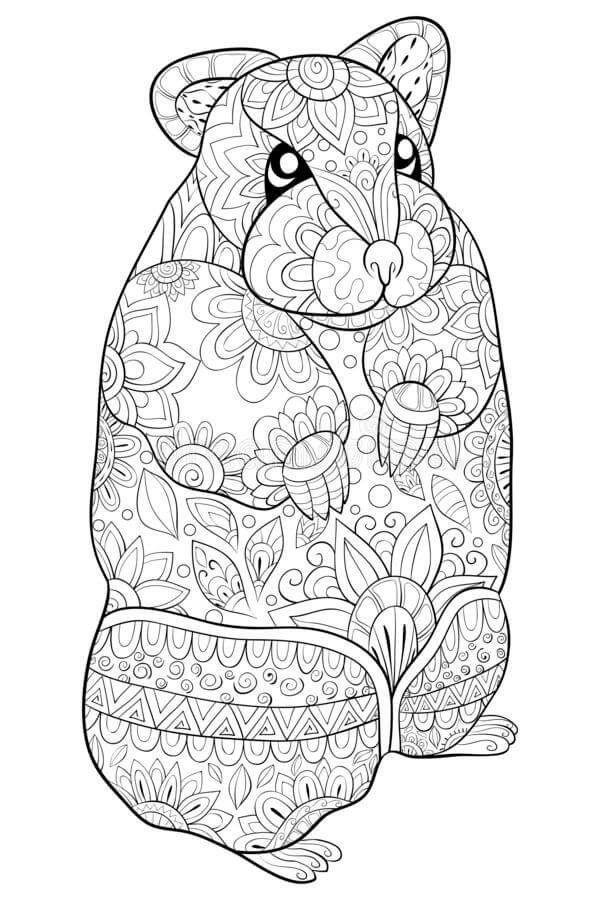 Hamster Mandala para colorir