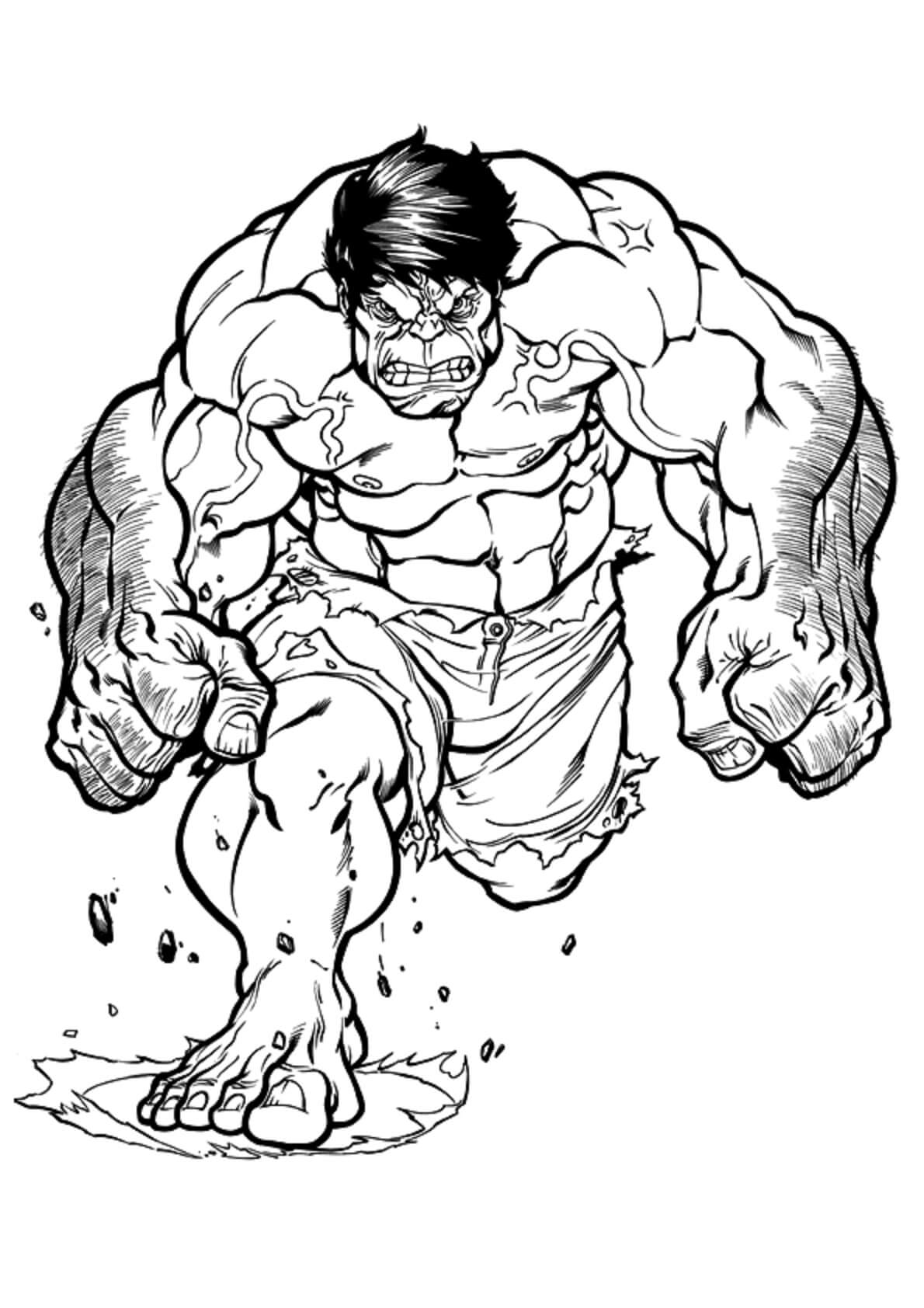 Desenhos de Hulk Correndo para colorir