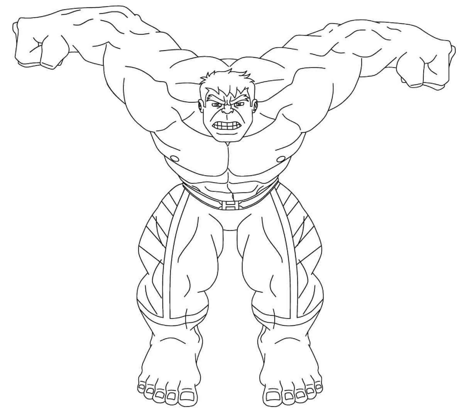 Desenhos de Hulk Engraçado para colorir