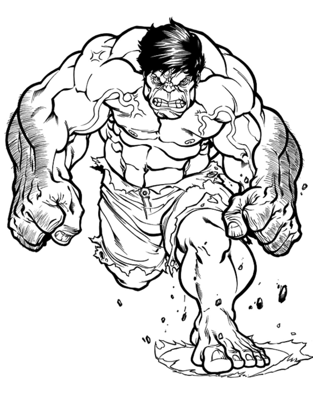 Desenhos de Hulk Furioso Correndo para colorir