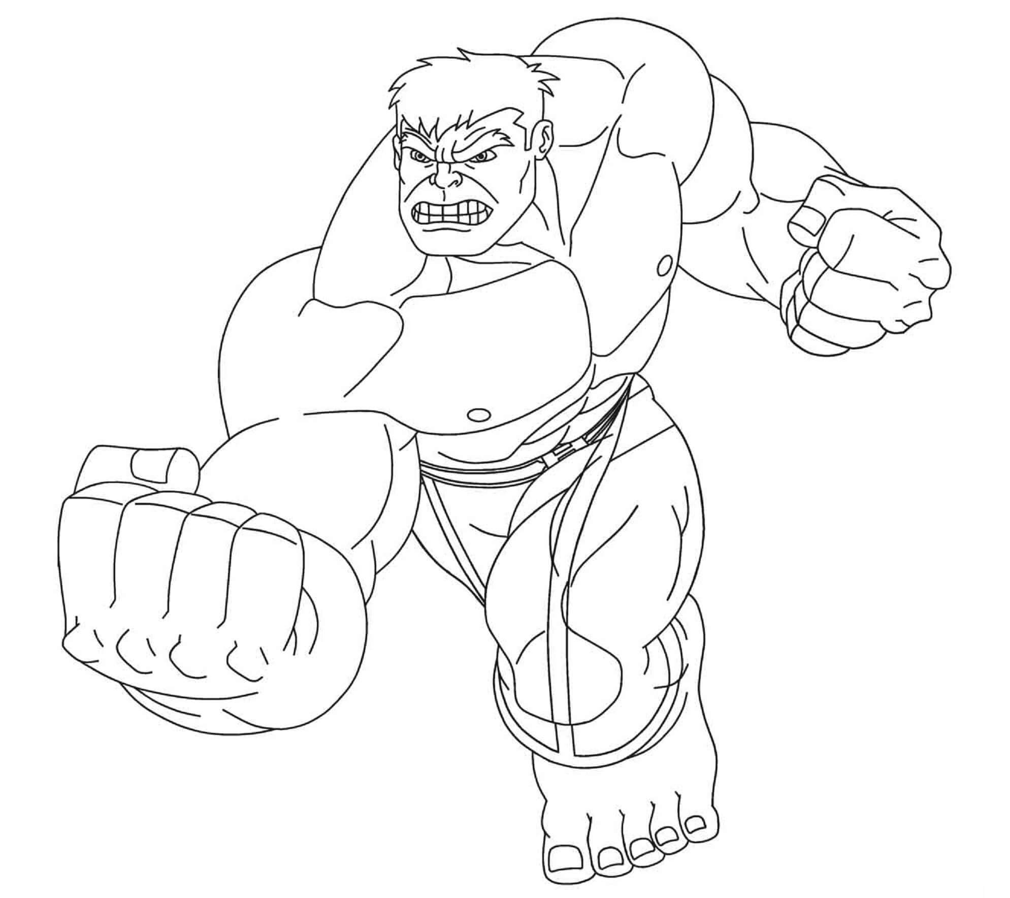 Hulk Lutando para colorir