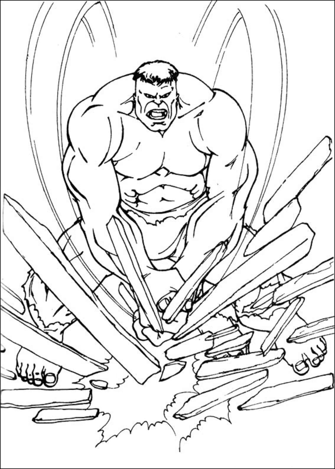 Desenhos de Hulk Quebra Madeira para colorir