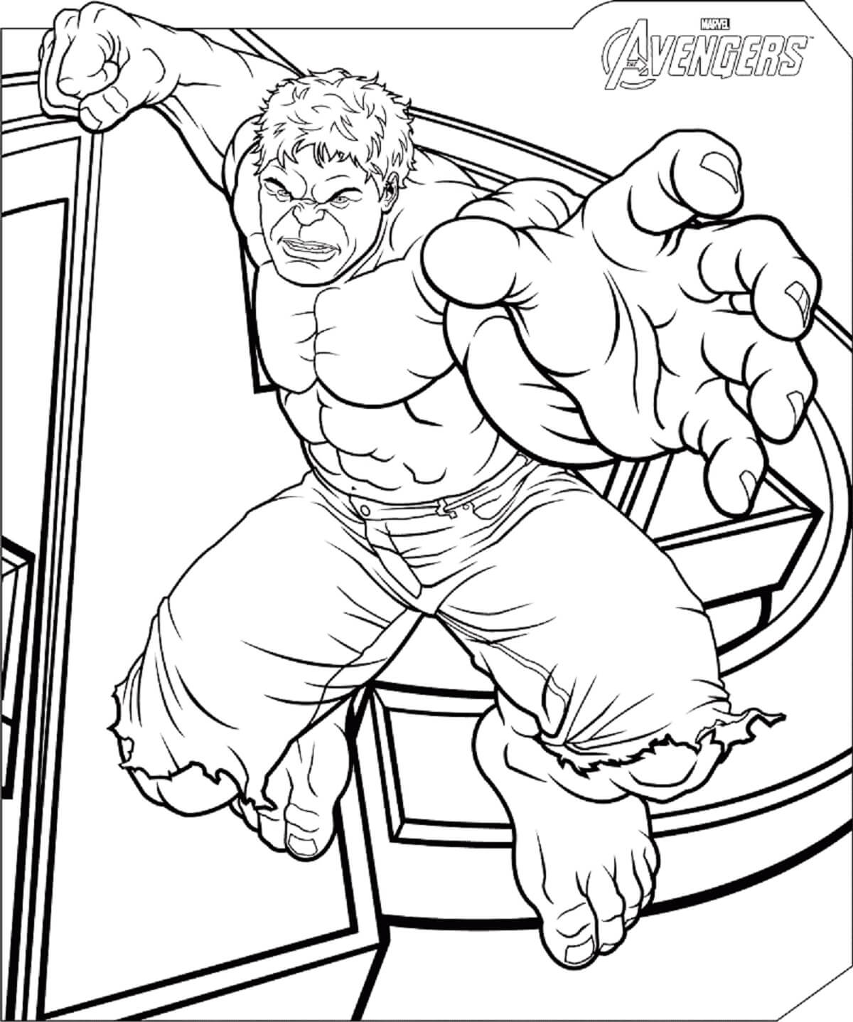 Hulk em Avenger para colorir