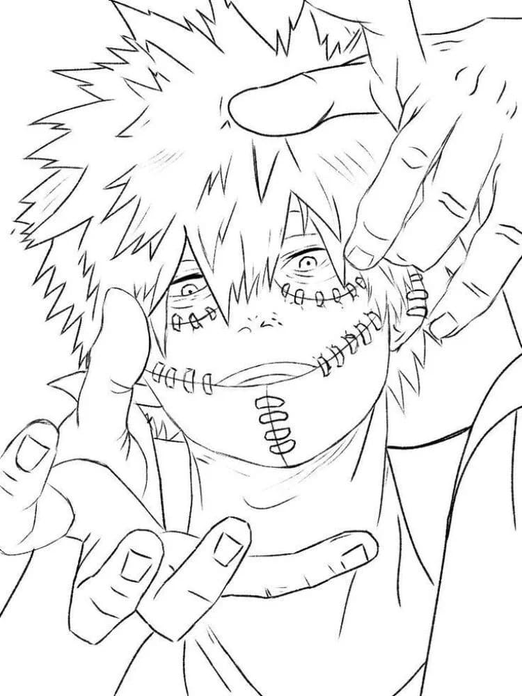 Imagem My Hero Academia simples para colorir