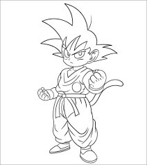 Kid Goku Irritado para colorir