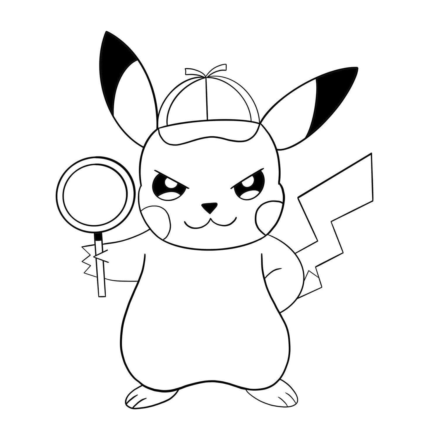 Desenhos de Legal Detetive Pikachu para colorir