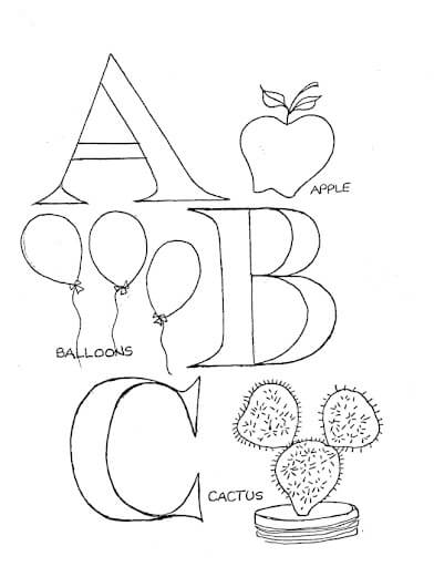 Desenhos de Letra Perfeita ABC para colorir