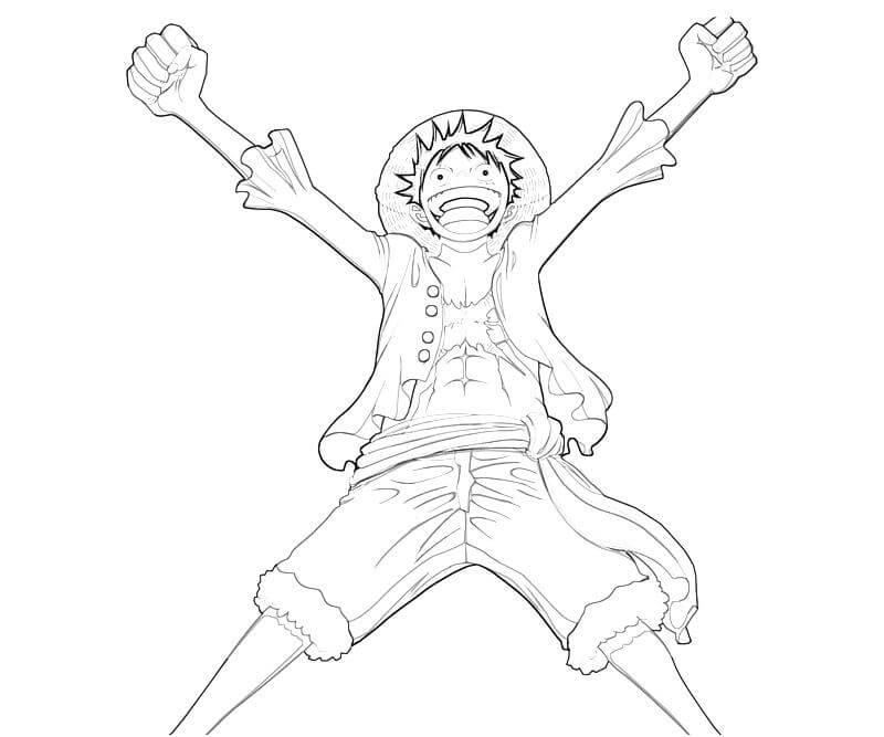 Desenhos de Luffy Feliz para colorir